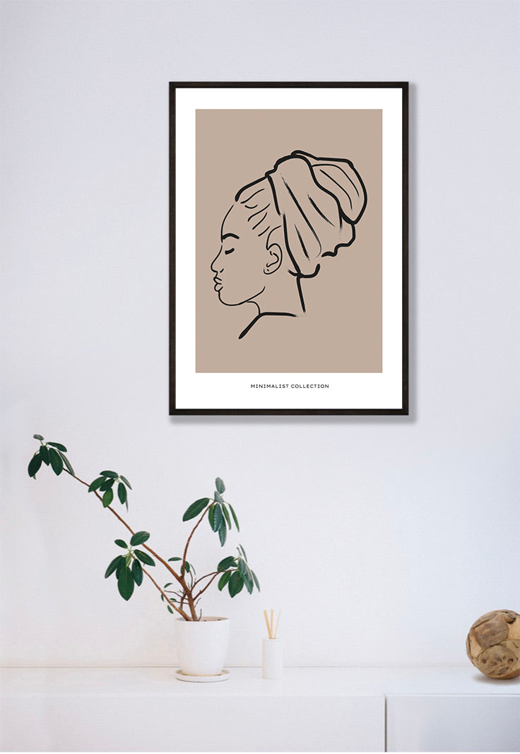 African Woman Line Art Poster