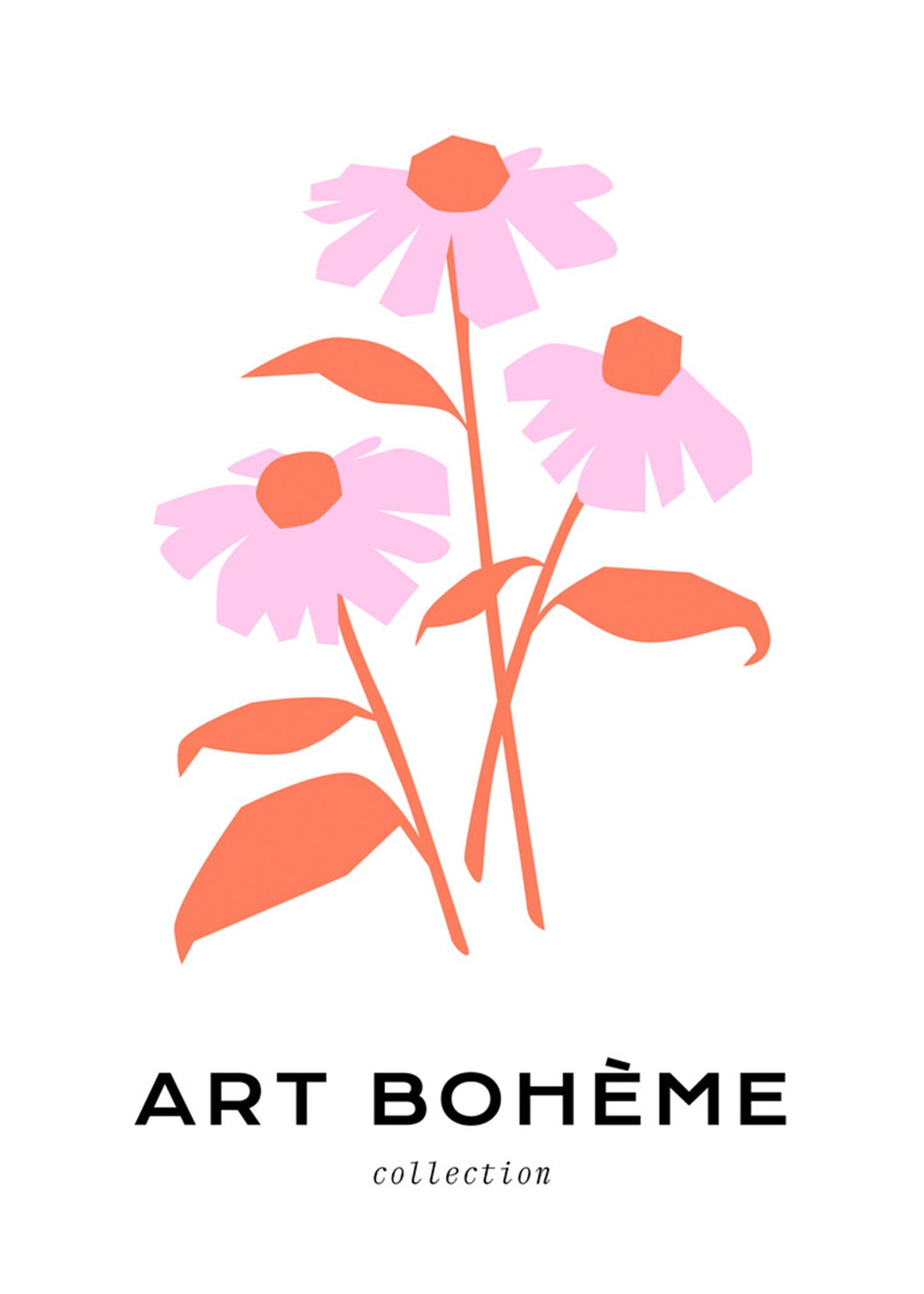 Abstract Art Boheme Pink Flower Poster