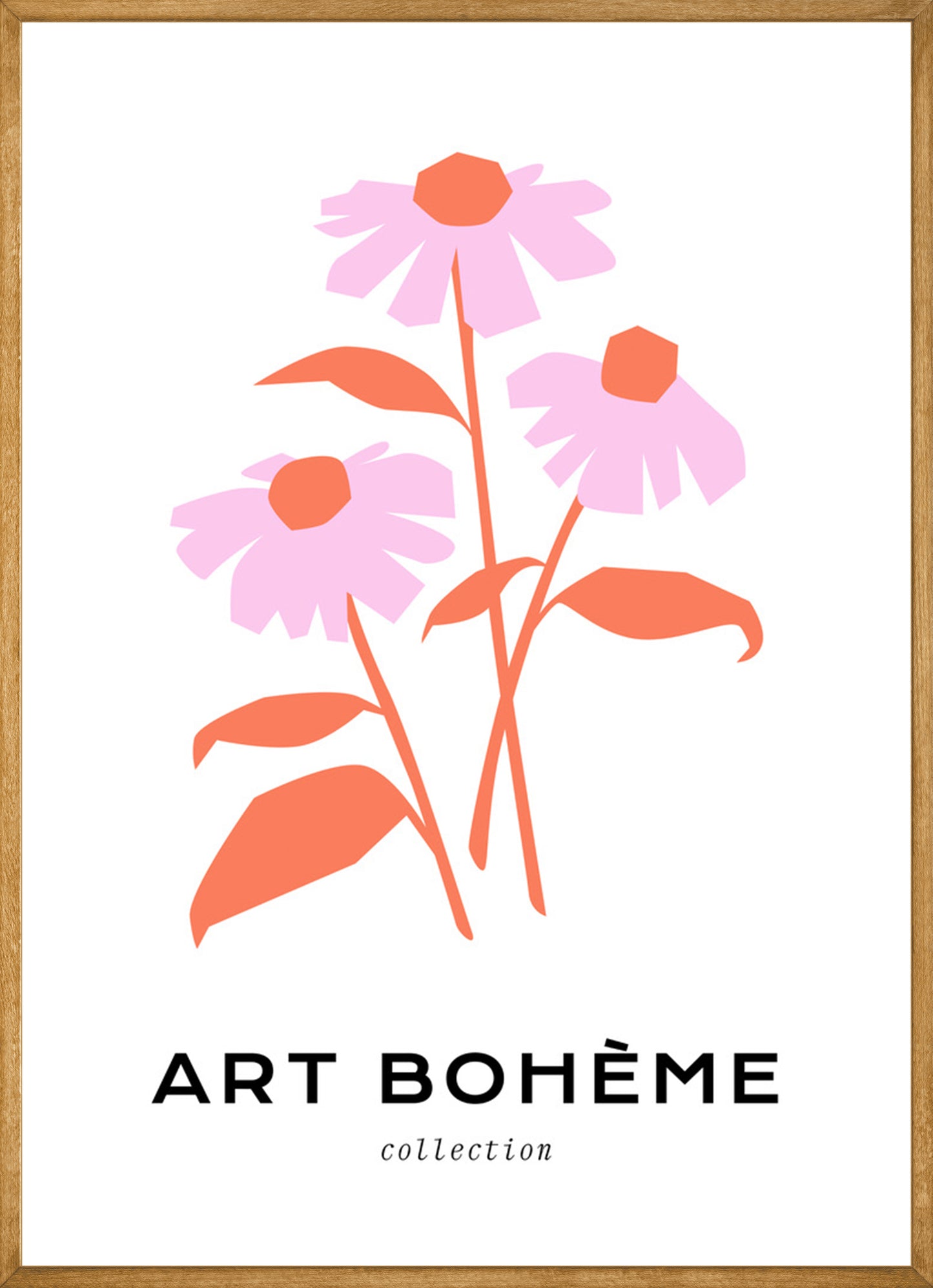 Abstract Art Boheme Pink Flower Poster