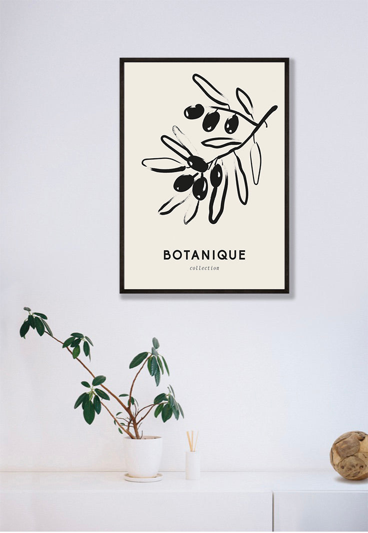 Botanische Olijven Tak Abstract Poster