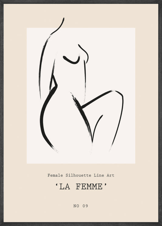 La Femme Silhouette Line Art No9 Poster.