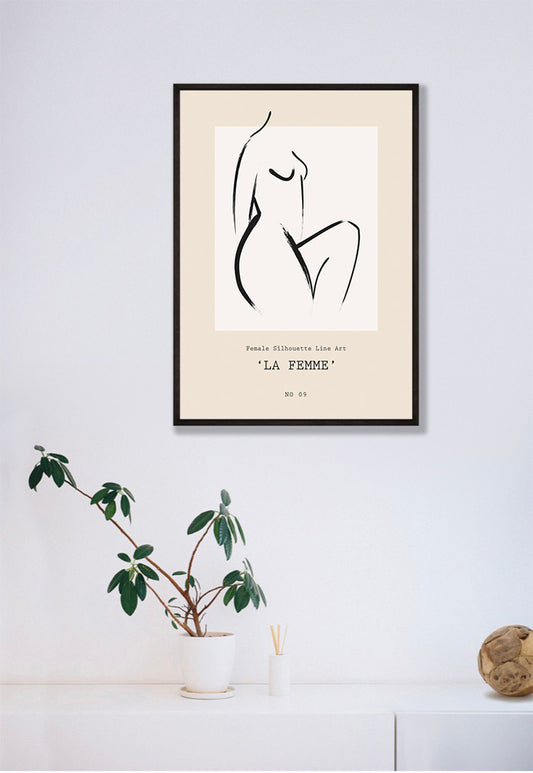 La Femme Silhouette Line Art No9 Poster.