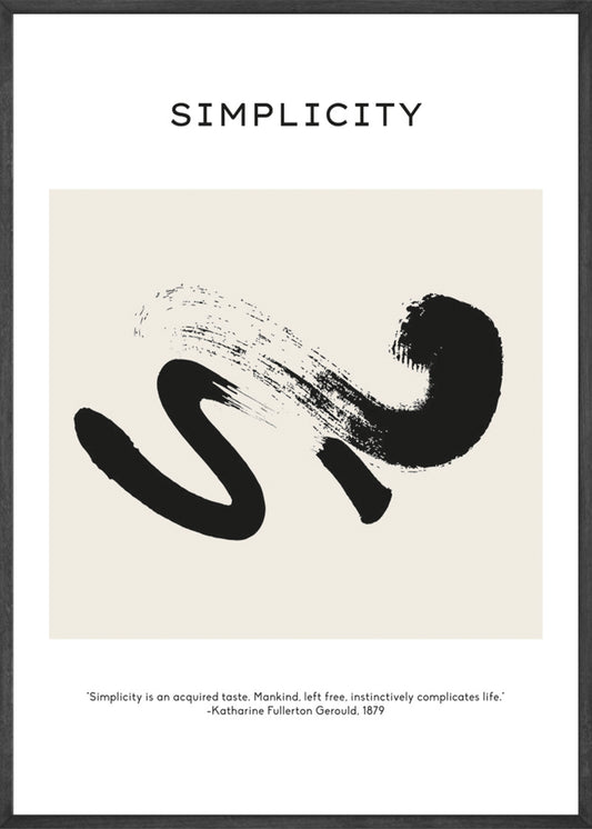 Simplicity Abstract Black Paint Poster