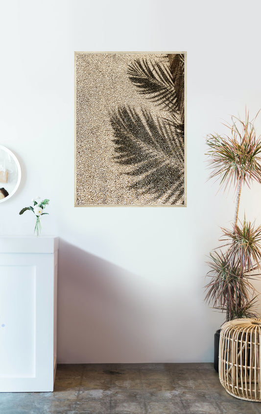 Palmtree Shadow In Sand Poster