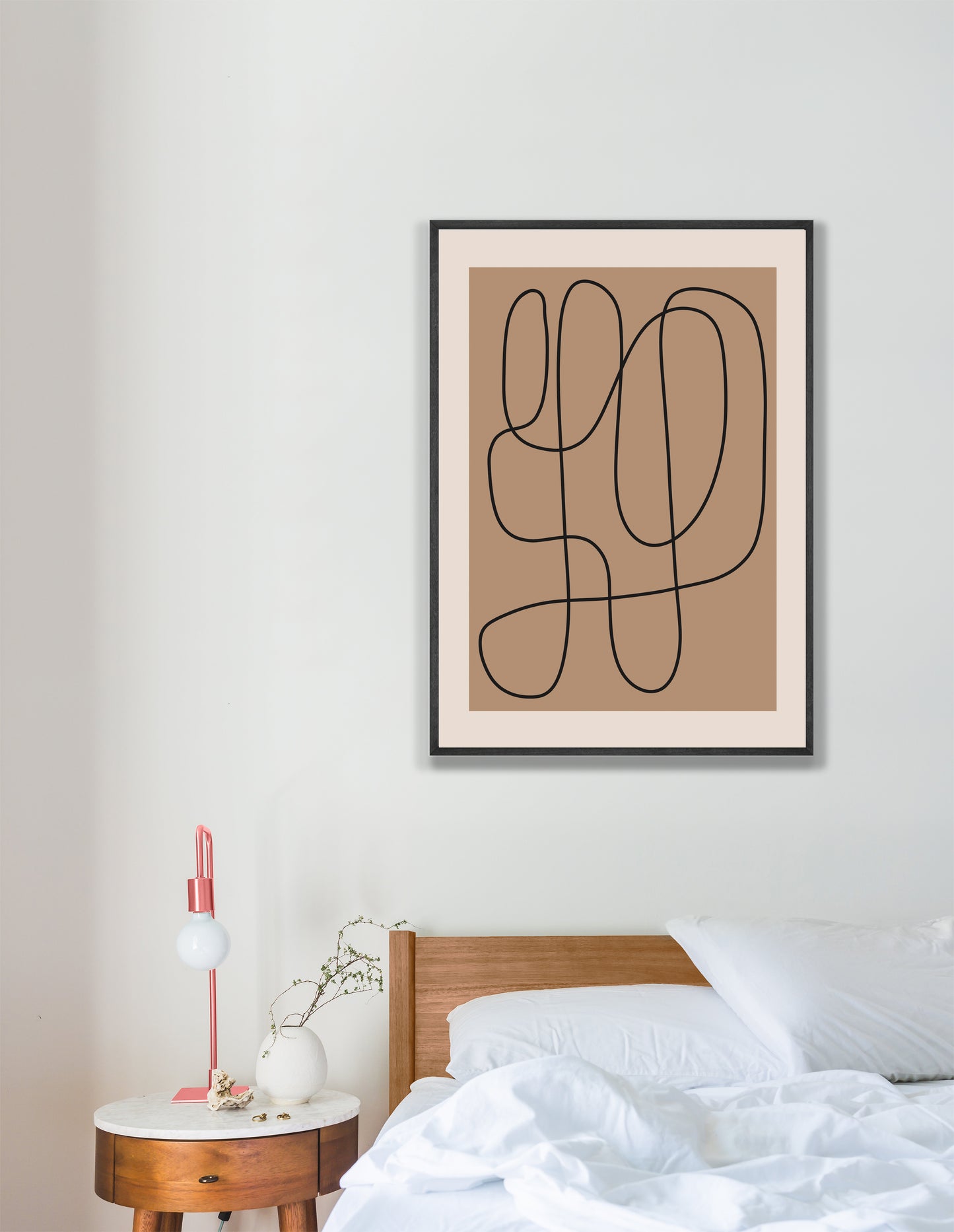 Terracotta Abstract Lines No1 Poster