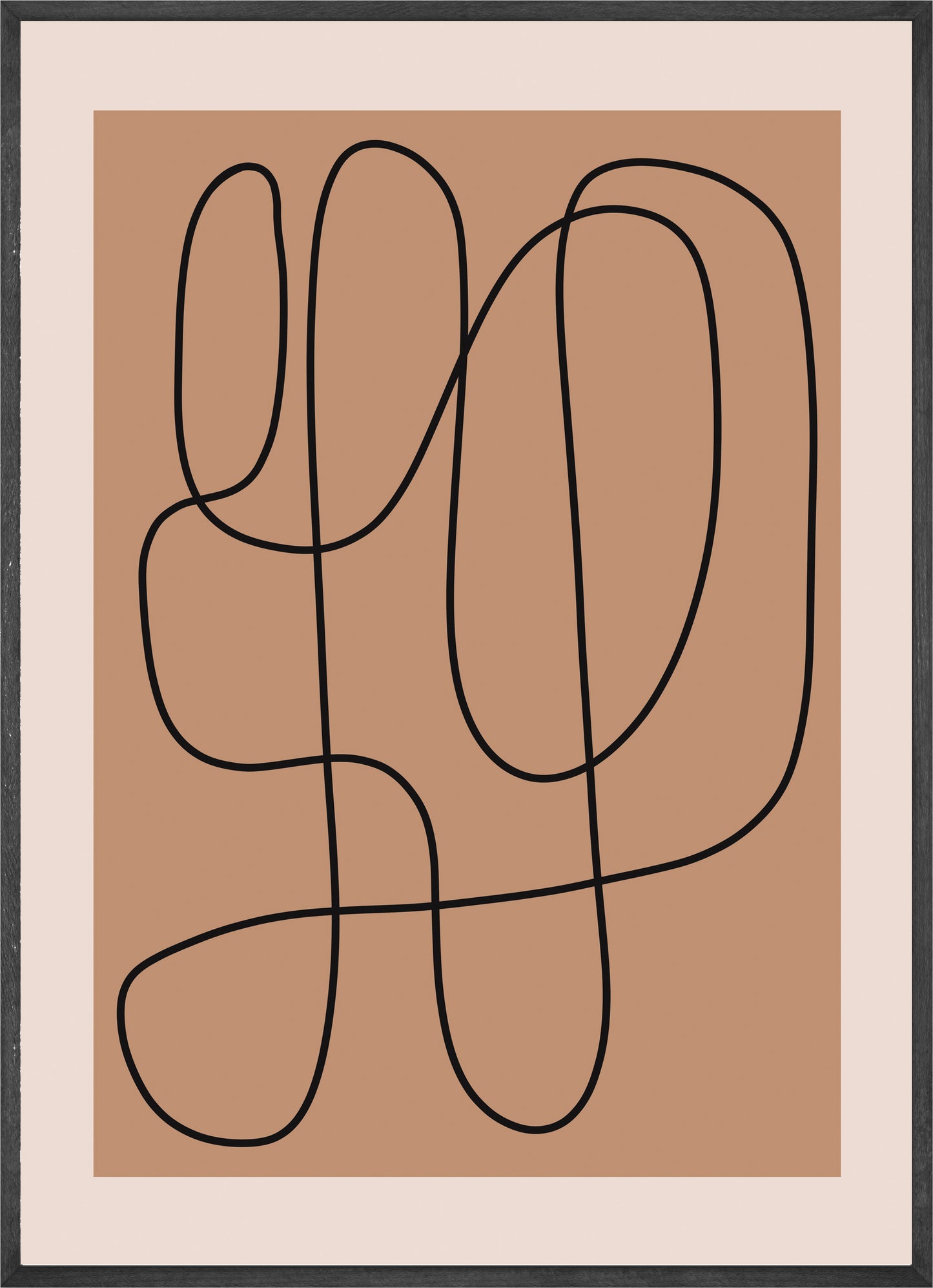 Terracotta Abstract Lines No1 Poster